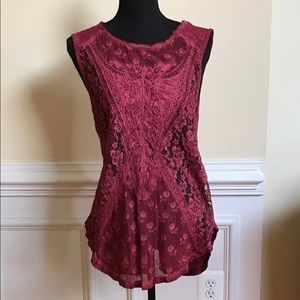 RARE - Free People Lace/Cotton Top. NWOT